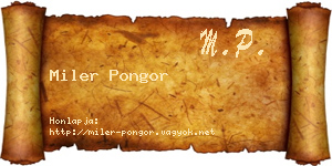 Miler Pongor névjegykártya
